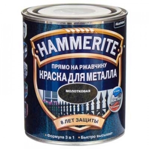 Краска алкидная для металлических поверхностей HAMMERITE молотковая красная 0,75 л