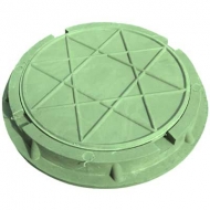 Люк полимерно-композитный круглый легкий зеленый 730 х 60мм