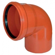 Отвод канализационный пластиковый оранжевый d-110мм 90 градусов