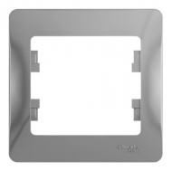Рамка для розеток и выключателей 1 пост GLOSSA алюминий SchЕ GSL000301