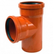 Тройник канализационный пластиковый оранжевый 160х100мм 90 градусов