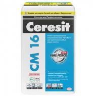 Клей плиточный Ceresit (Церезит) СМ-16 с армирующими микроволокнами для внутренних и наружных работ 25кг
