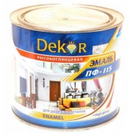 Эмаль для дерева и металла высокоглянцевая DEKOR ПФ-115 светло-голубая 0,8 кг