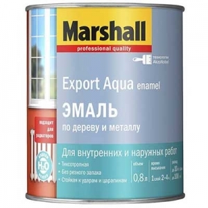 Эмаль для дерева и металла Marshall ( Маршал ) Export Aqua Enamel водная полуматовая белая 0,8 л