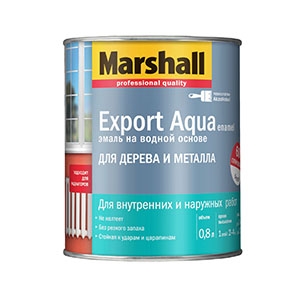 Водная эмаль для дерева и металла Marshall Export Aqua светло-серая полумат. (0,8л)