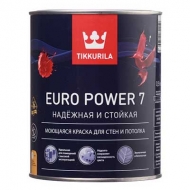 Краска моющаяся для стен и потолков Tikkurila ( Тиккурила ) Euro Power 7 0.9 л.