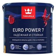 Краска моющаяся для стен и потолков Tikkurila ( Тиккурила ) Euro Power 7 2.7 л.