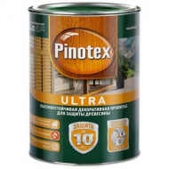 Декоративно-защитная пропитка для древесины Pinotex ( Пинотекс ) Ultra белая 1 л