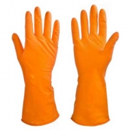 Перчатки хозяйственные силиконовые оранжевые 