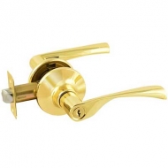 Дверная ручка с защелкой ключ/фиксатор НОРА-М ЗВ2-01-Э цвет золото