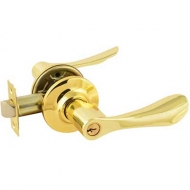 Дверная ручка с защелкой ключ/фиксатор НОРА-М ЗВ3-01-Э цвет золото