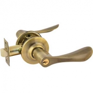Дверная ручка с защелкой ключ/фиксатор НОРА-М ЗВ3-01-Э цвет старая бронза