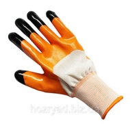 Перчатки оранжевые черный палец